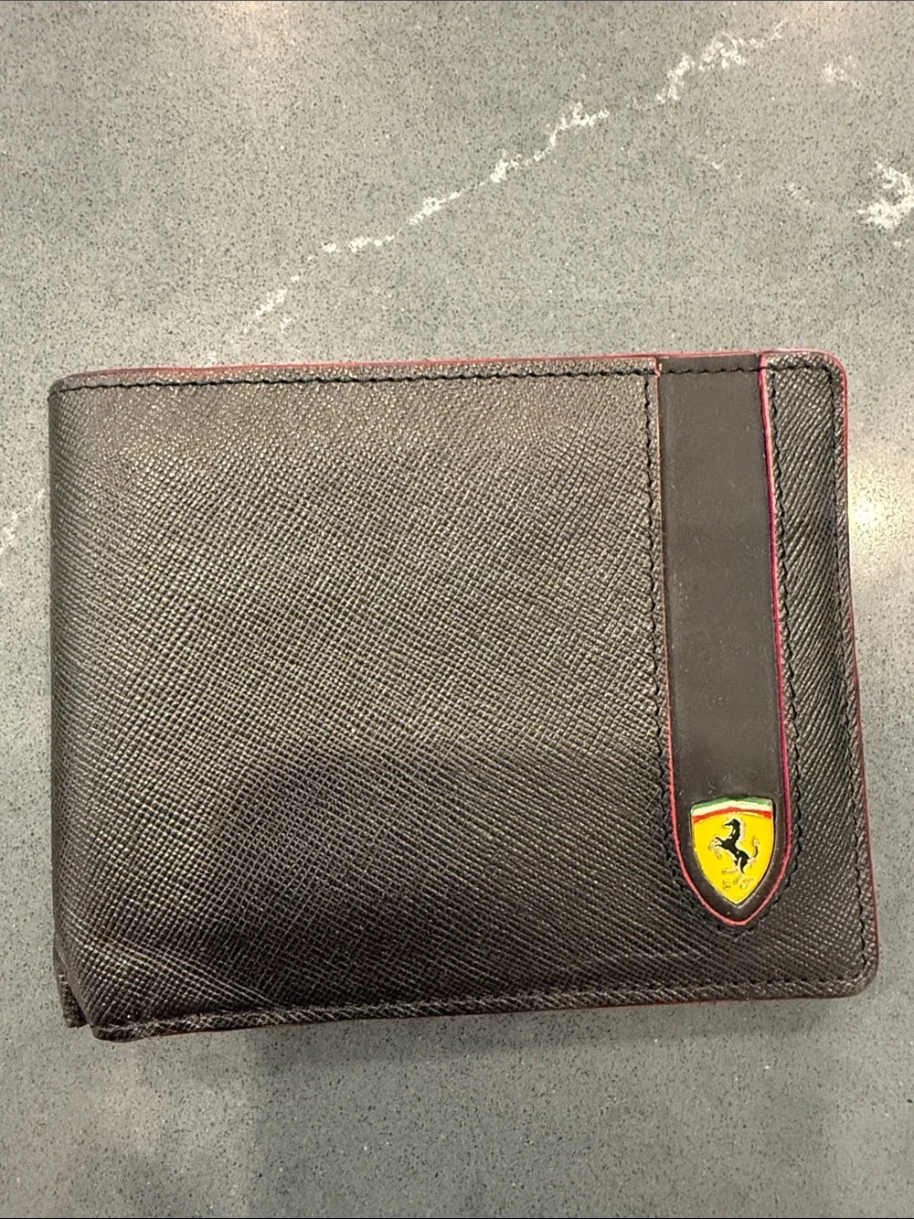 Ferrari Black & Red Bifold Wallet with Shield Logo